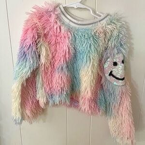 MIA Pastel Furry Sweater with Sequin Patch